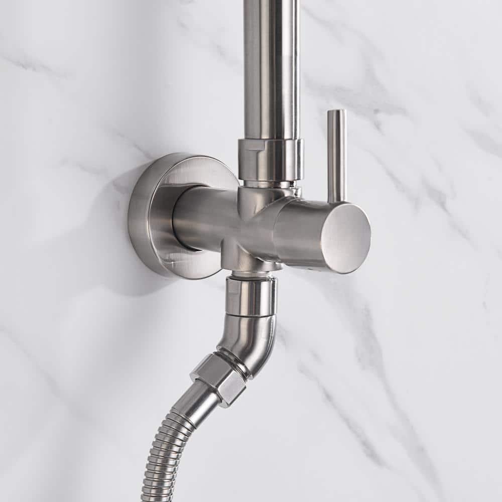 sumerain Brushed Nickel Retrofit Shower Systems with 9 Inch Rain Shower Head