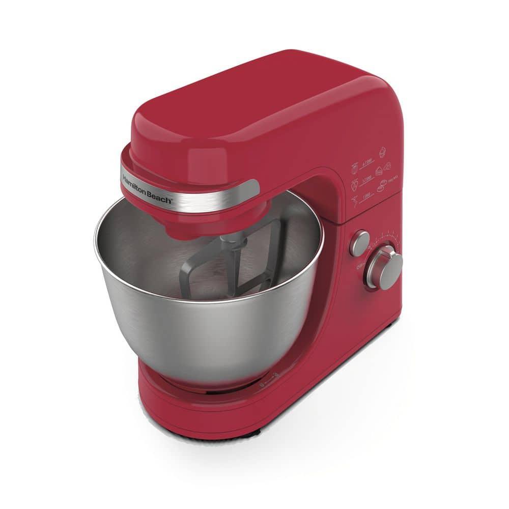 Hamilton Beach® 7-Speed 4-Quart Electric Stand Mixer with Splash Guard, Dough Hook, Flat Beater, and Whisk Attachments