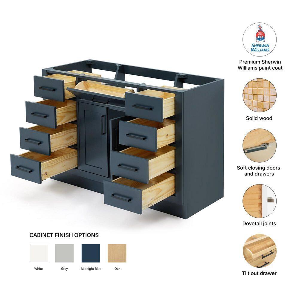 Ariel T048s-Bc Hepburn 48" Single Free Standing Vanity Cabinet Only - Blue