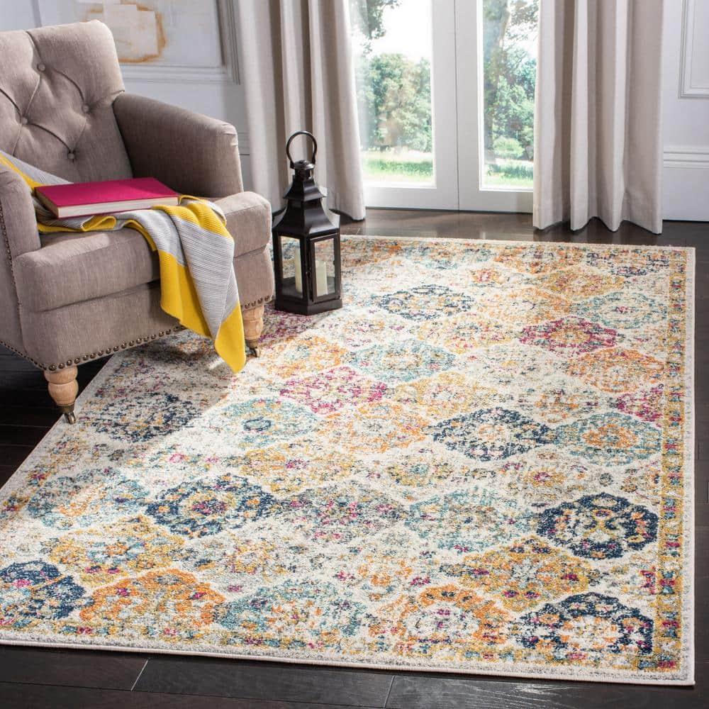 Madison MAD611 Power Loomed Indoor Accent Rug - Cream/Multi - 3'x3' - Safavieh