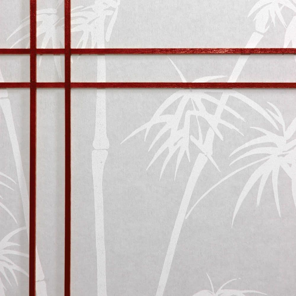 Oriental Furniture 7 Ft Tall Double Cross Bamboo Tree Shoji Screen, rosewood color, 3 panel