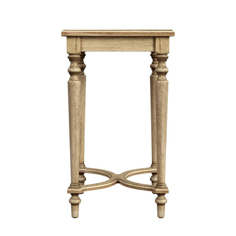 Butler Specialty Company Tyler Solid Wood Inlay Accent Table - Antique Beige