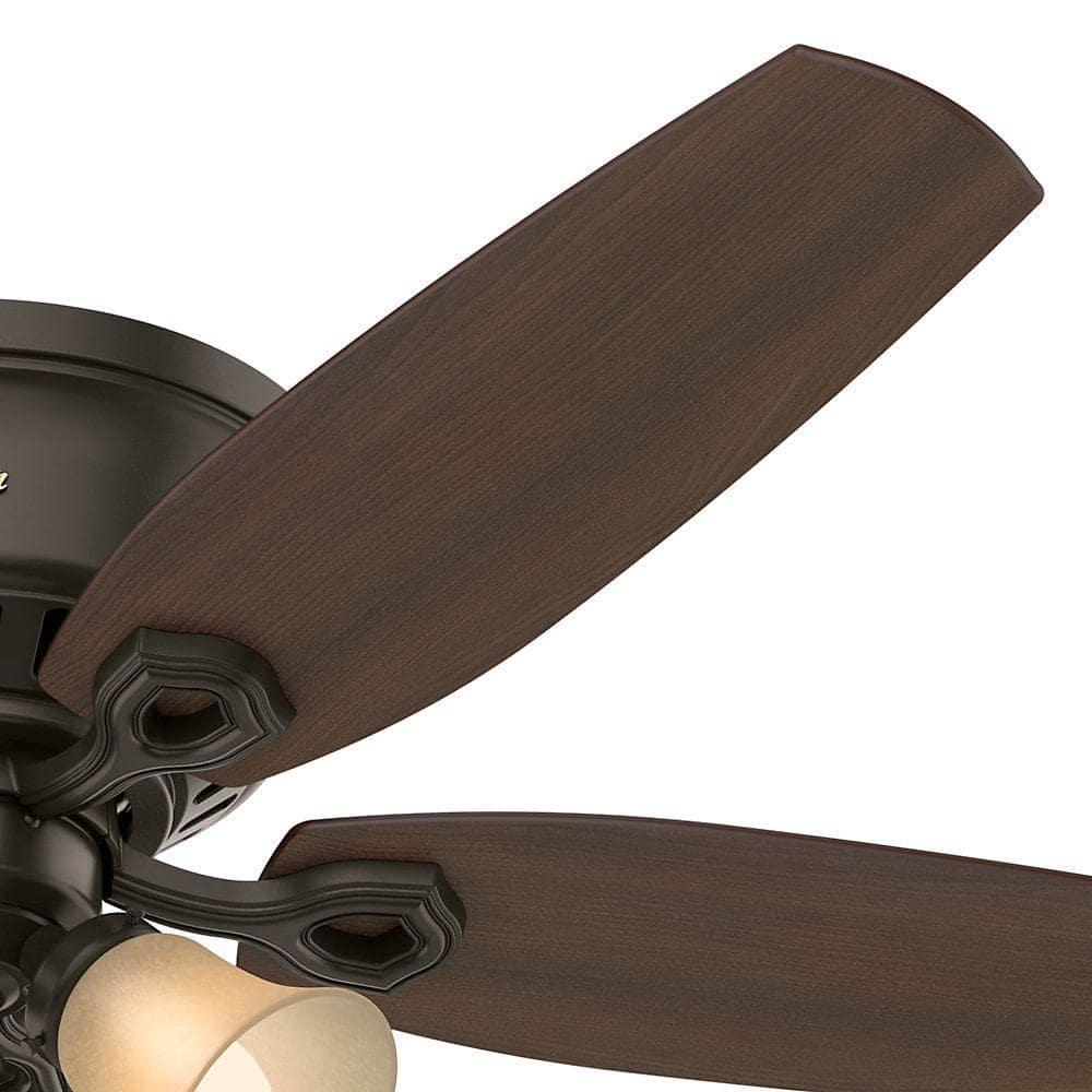 Builder Low Profile 52" 5 - Blade Flush Mount Ceiling Fan with Lights and Pull Chains