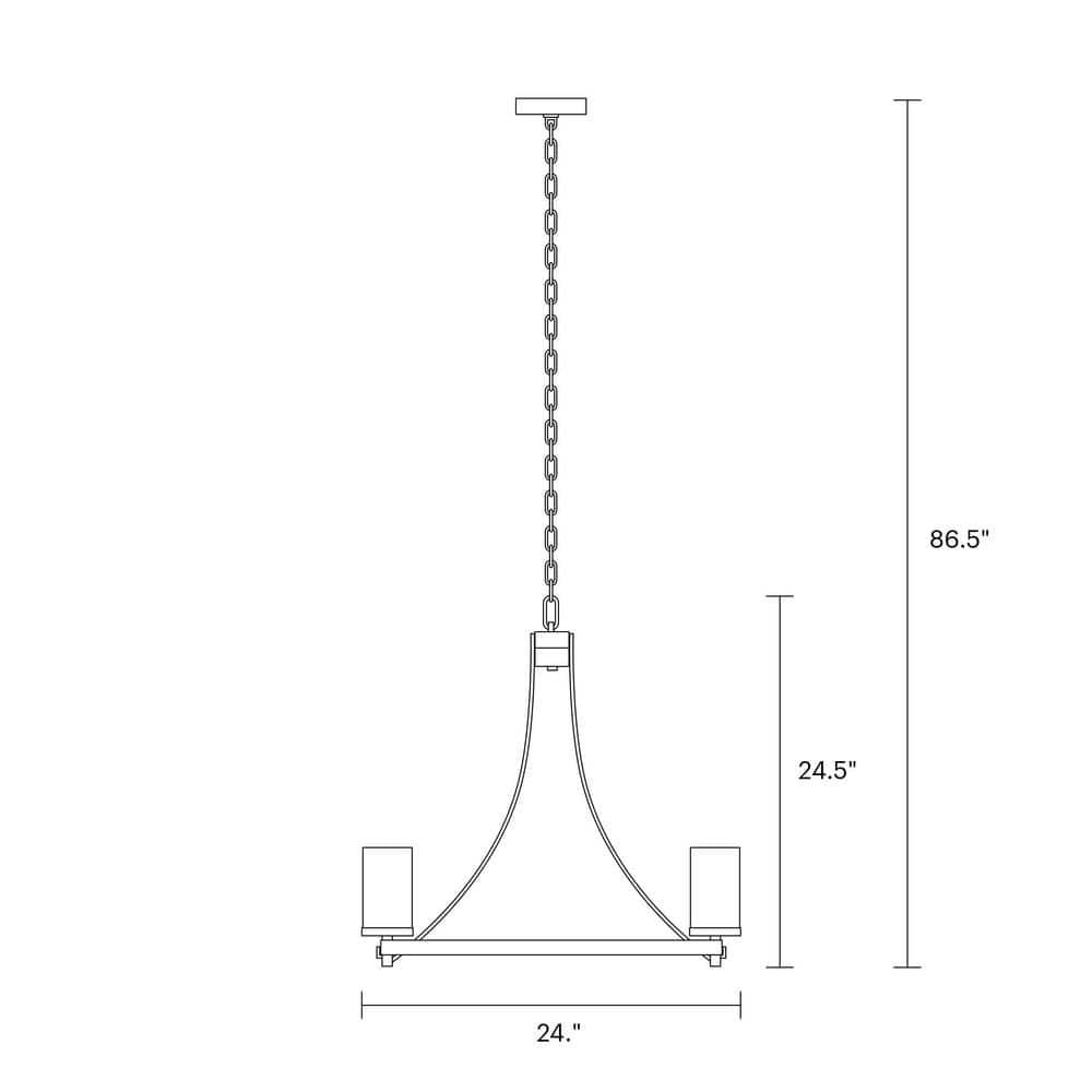 Steffens Iron & Textured Glass Chandelier (24"-48")