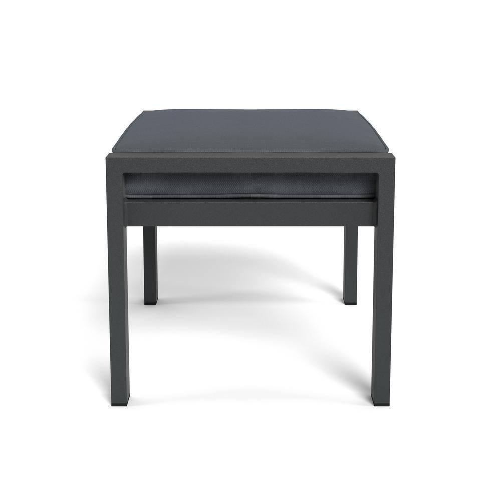 Lakeview Aluminum Outdoor Ottoman With Charcoal Cushion
