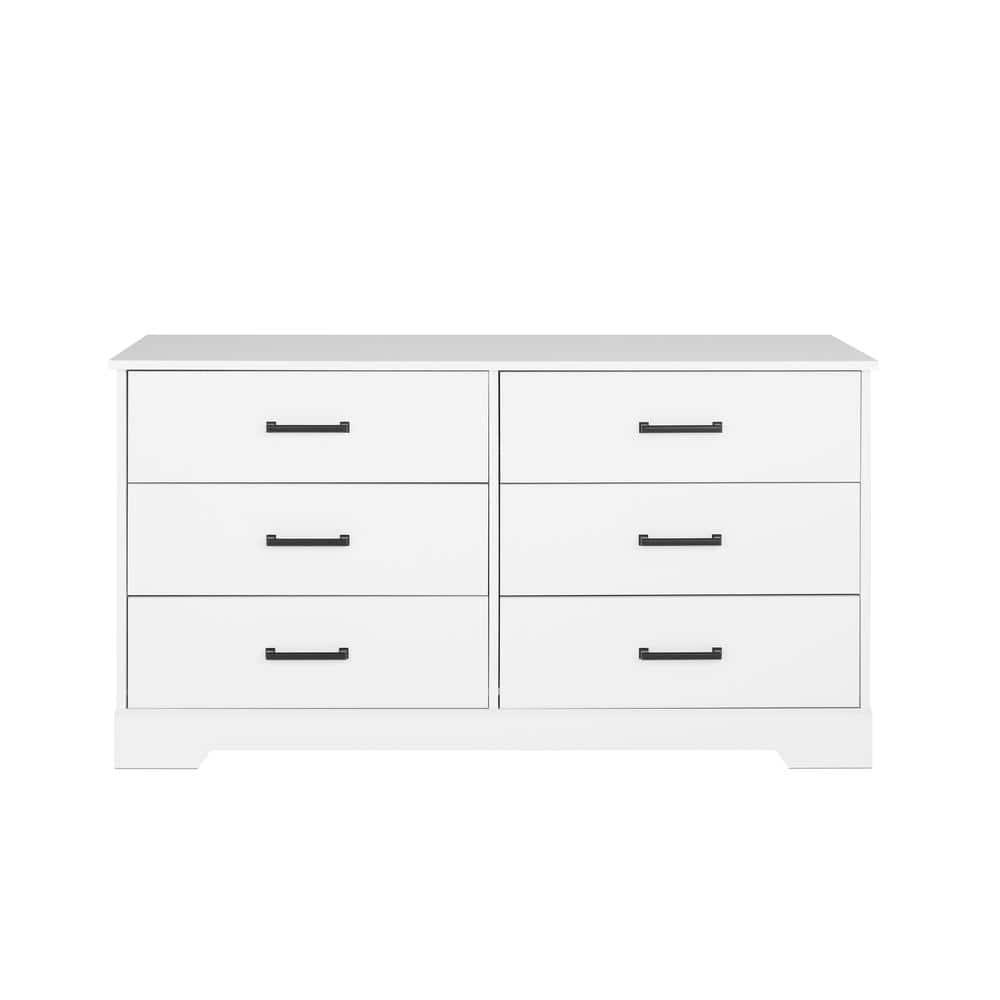 Prepac Rustic Ridge Farmhouse 6 Drawer Bedroom Dresser White