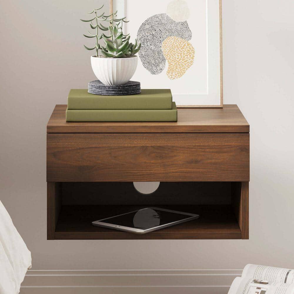 Nathan James Modern Floating Bedroom Nightstand with Storage Drawer and Open Shelf Cubby & Reviews | Wayfair