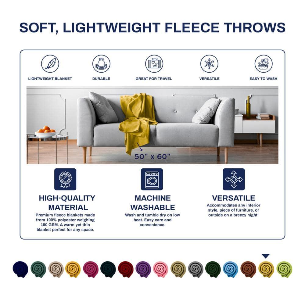 Imperial Home Cozy Comfort 50 x 60 Inch Cozy Fleece Throw Blanket