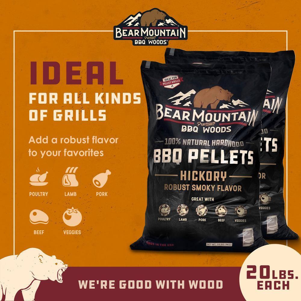 Bear Mountain BBQ Bear Mountain BBQ All-Natural Hardwood Hickory Smoker Pellets