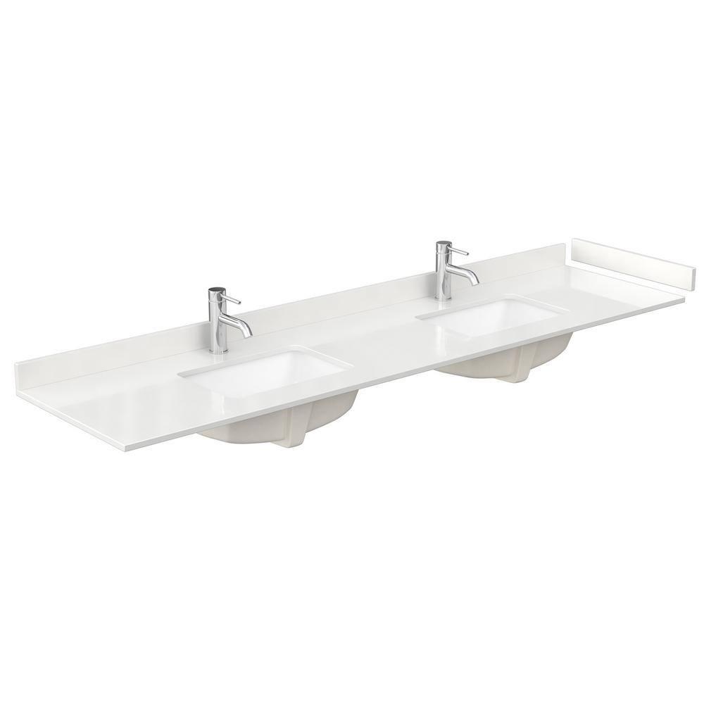 Wyndham Collection Elan 84'' Double Bathroom Vanity with Quartz Top