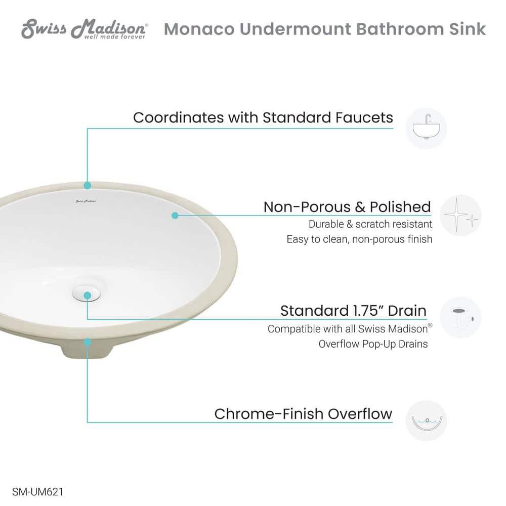 Monaco 19 Oval Under-Mount Bathroom Sink