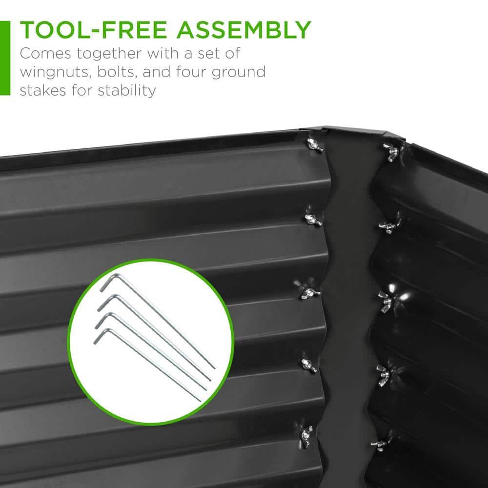 Best Choice Products 6x3x2ft Outdoor Metal Raised Garden Bed, Planter Box for Vegetables, Flowers, Herbs - Gray