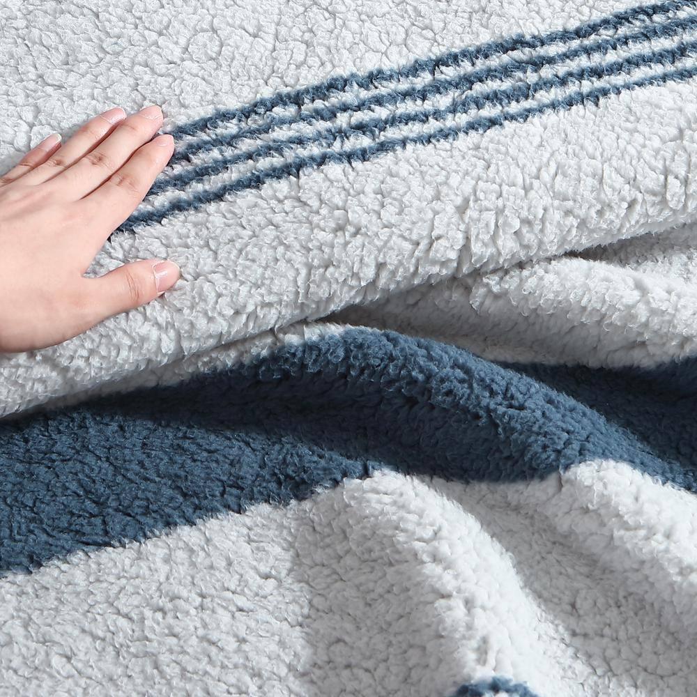 Nautica Tideway Nautica Printed Faux Shearling Throw Blanket