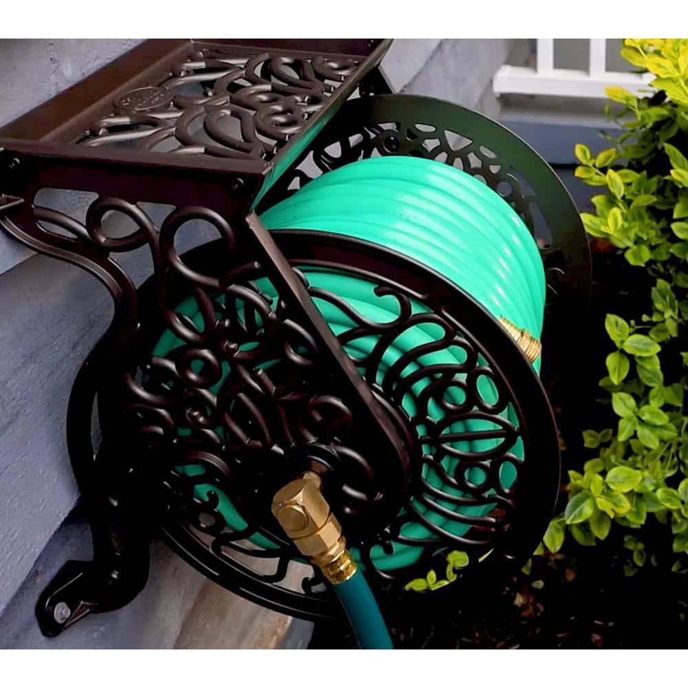 Liberty Garden LBG-704 125' Steel Decorative Garden Hose Wall Mounted Reel