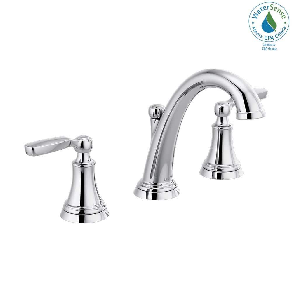Woodhurst Widespread Bathroom Faucet 3 Hole, 2-handle Bathroom Sink Faucet with Drain Assembly