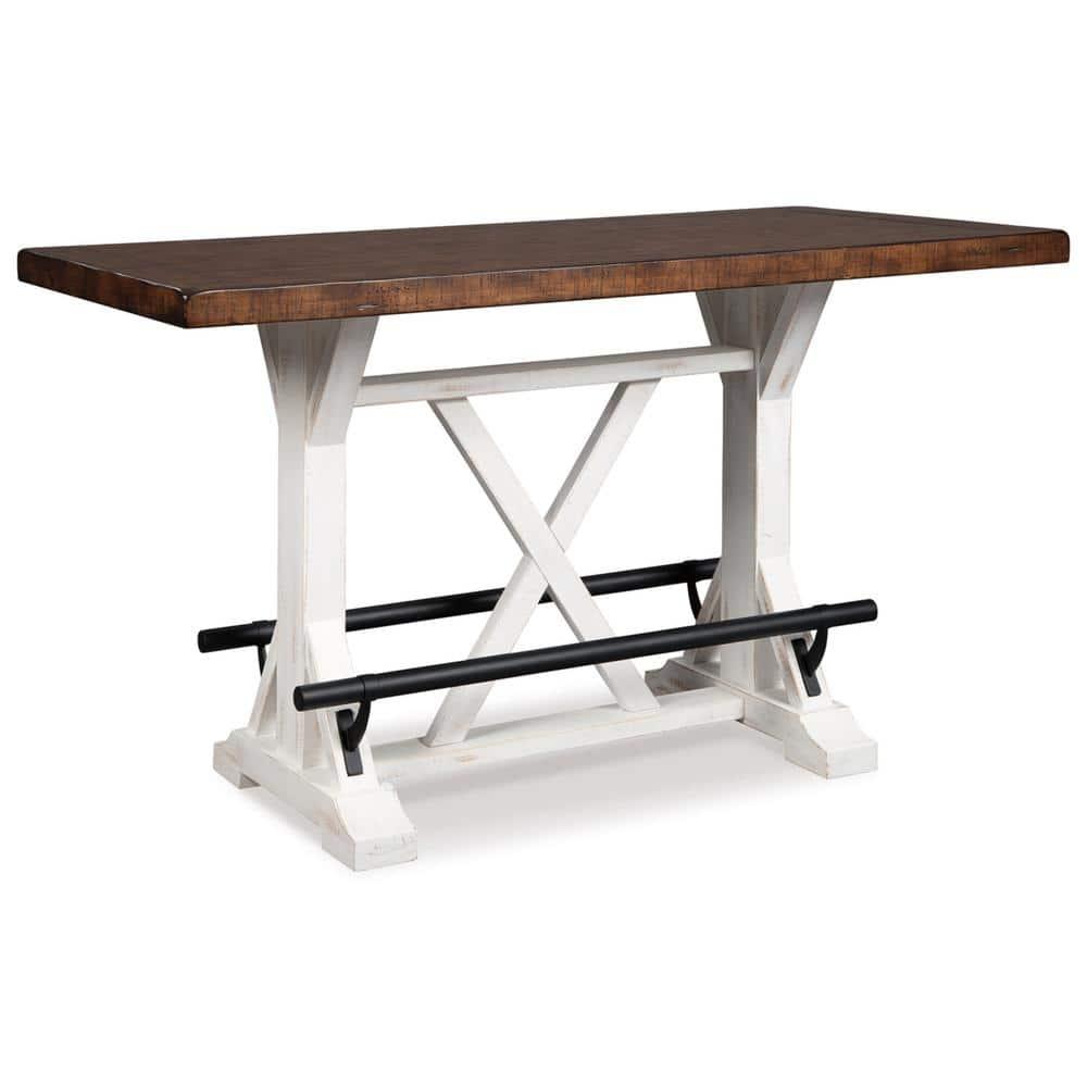 Signature Design By Ashley Casual Valebeck Counter Height Dining Table White/Brown