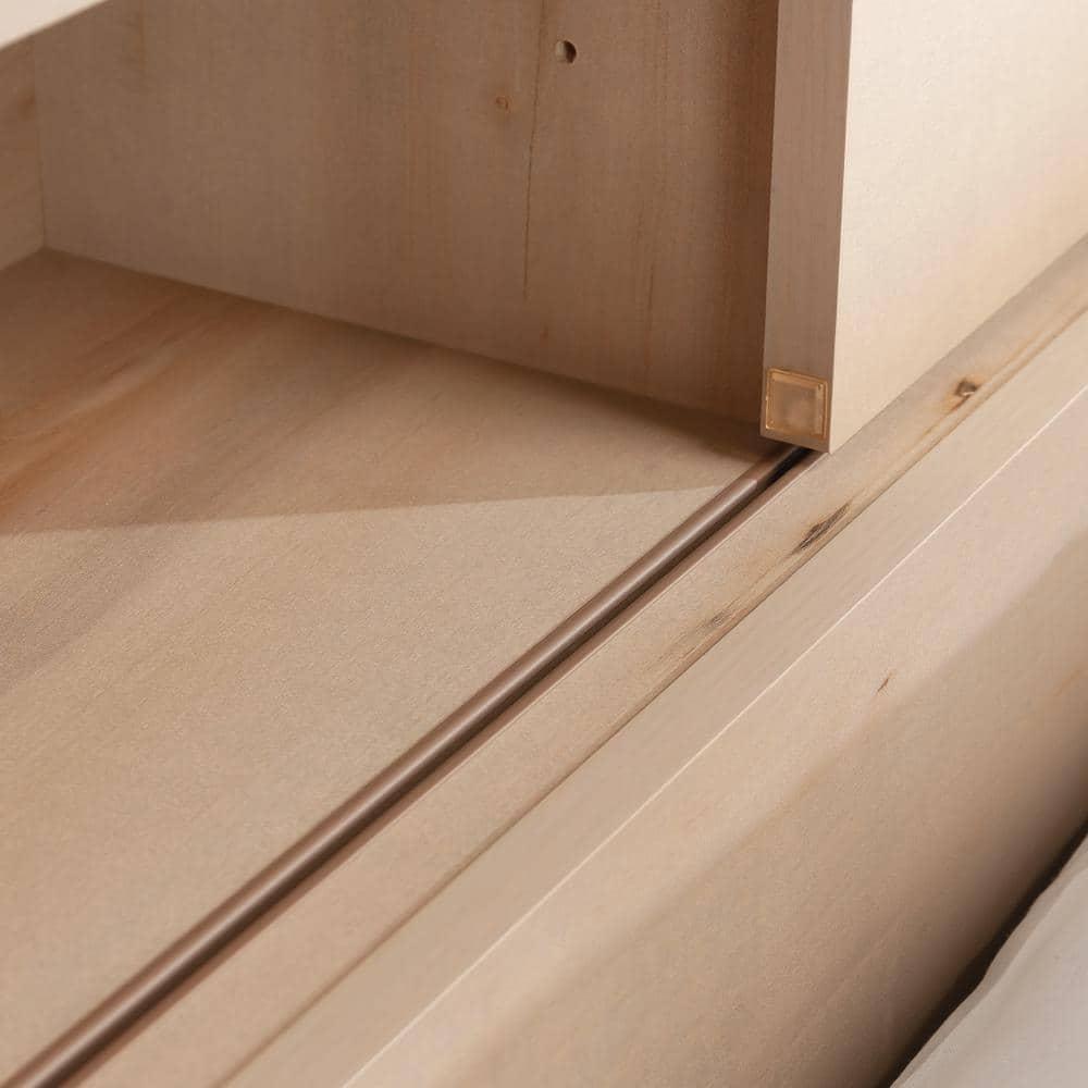 Full/Queen Harvey Park Headboard Pacific Maple - Sauder: Sliding Door Storage, Adjustable Shelves