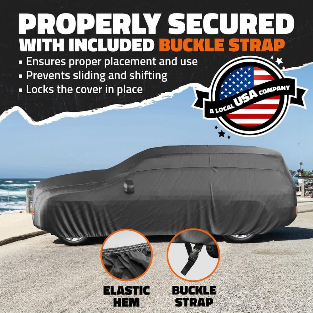Mockins Heavy Duty Large SUV Car Cover - 200"x75"x75" - 250g PVC Cotton Lining