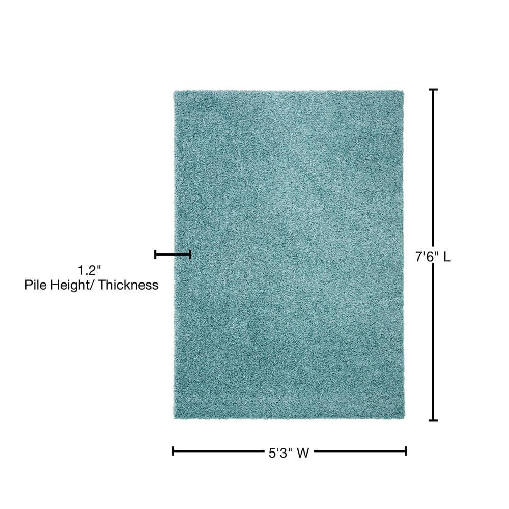 Primo Shag PRM300 Power Loomed Area Rug - Aqua - 5'3"x7'6" - Safavieh.