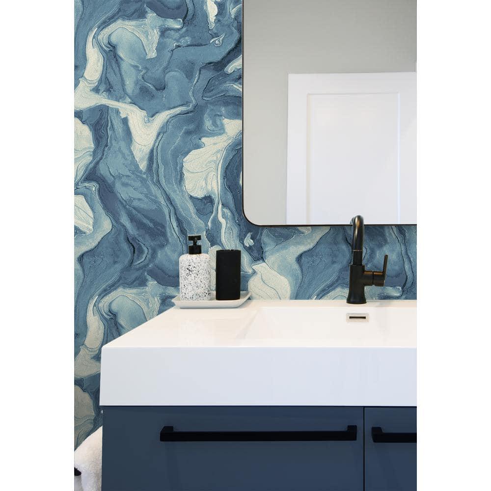 Surface Style - Peel and Stick Wallpaper, Abstract Wallpaper for Bedroom, Powder Room, Kitchen, Vinyl, 30.75 Sq Ft Coverage (Quarry Collection, Horizon)