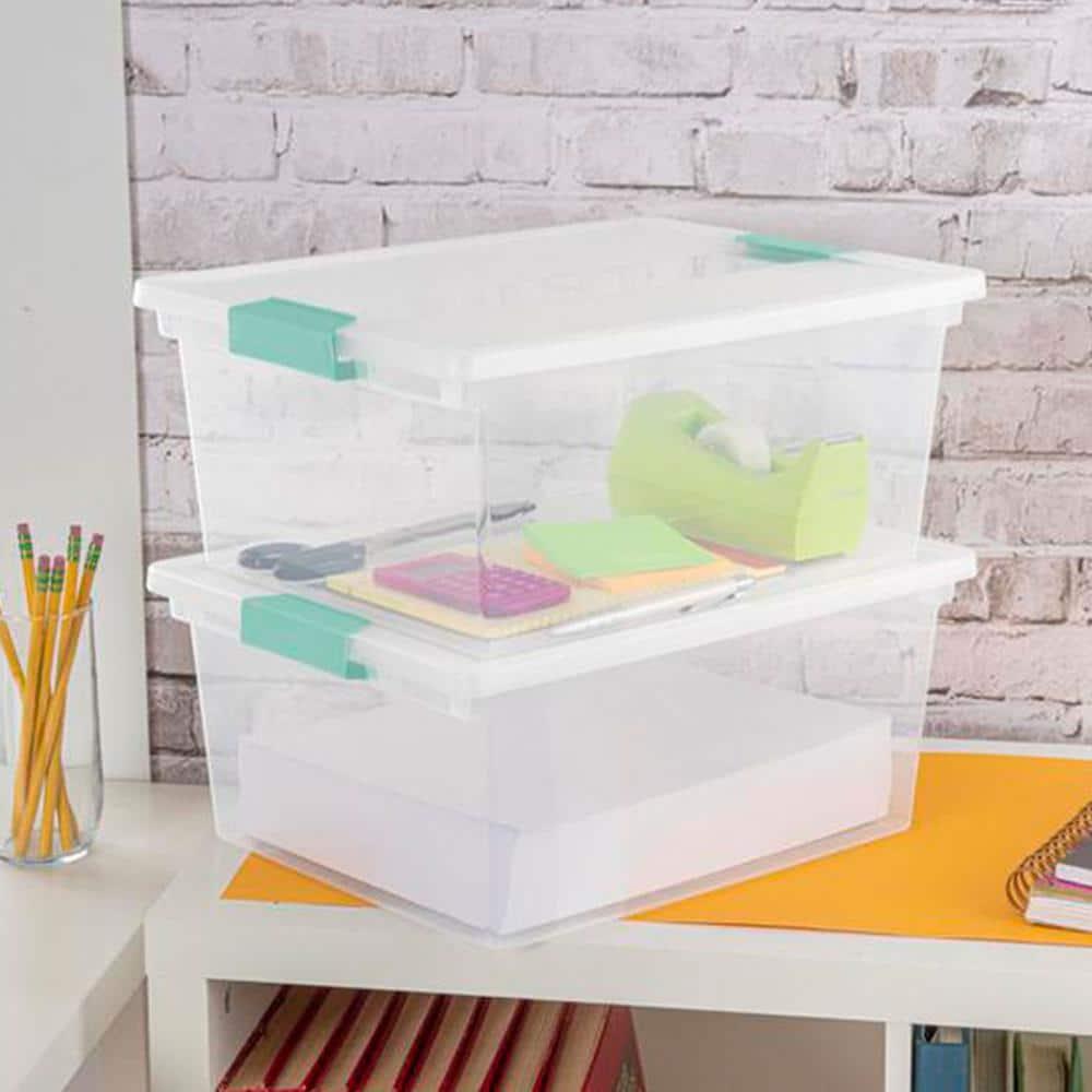 Sterilite Sterilite Plastic Stackable Storage Bin w/Clear Latch Lid (Set of 6)