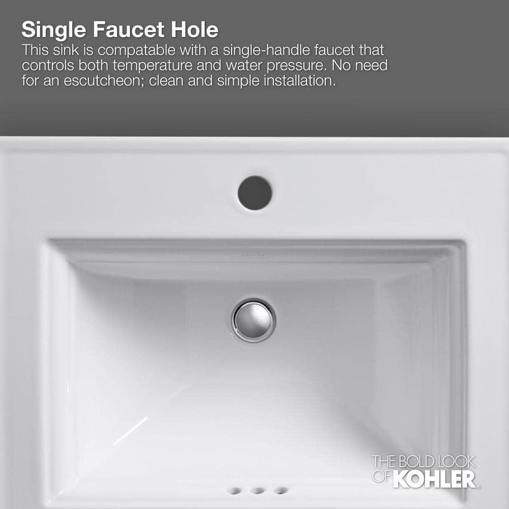 Bryant Ceramic Circular Drop-In Bathroom Sink with Overflow