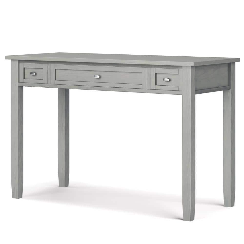 Simpli Home Warm Shaker SOLID WOOD Transitional 48 inch Wide Writing Office Desk in Fog Grey
