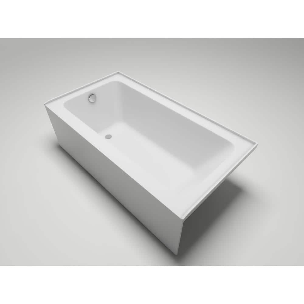 Alcove Soaking Skirt Bathtub with Overflow and Drain