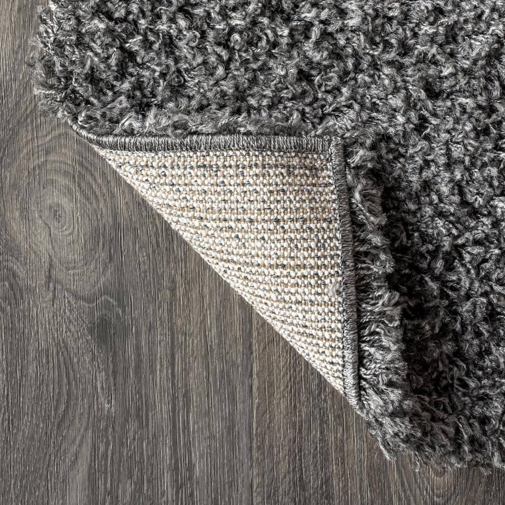 3'x5' Mercer Shag Plush Area Rug, Charcoal - JONATHAN Y