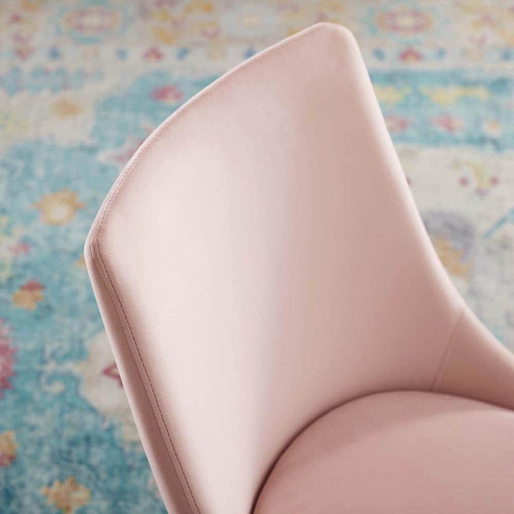 Modway Viscount 19" Modern Performance Velvet Dining Chair in Pink