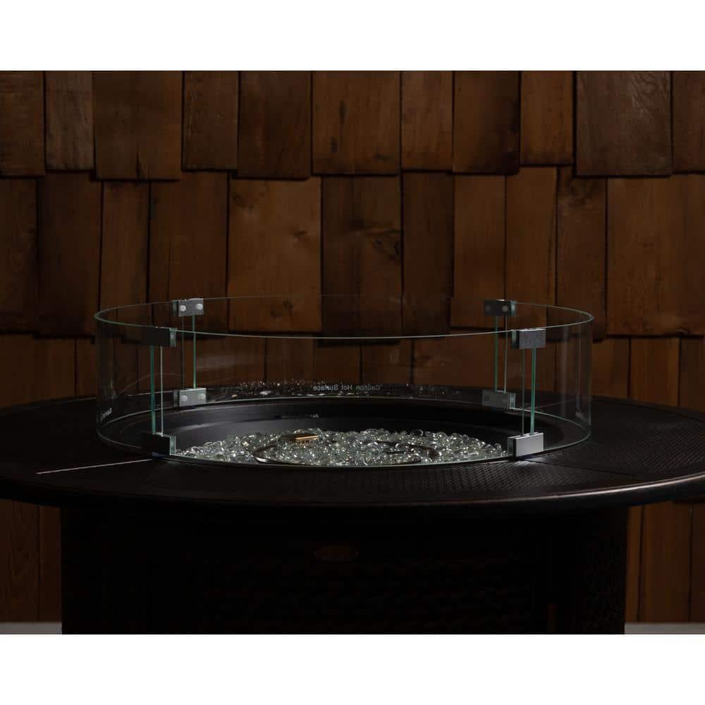 Fire Sense Fire Sense Wind Guard Clear Glass Tempered Glass for Propane, Gas, Fire Pits and Patio Heaters-Round-26 Inches