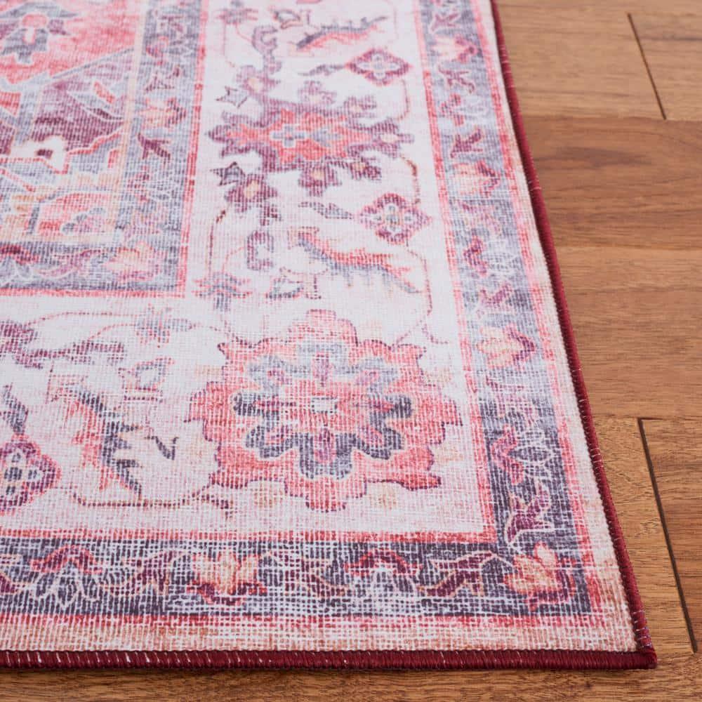 Tucson TSN163 Power Loomed Machine Washable Area Rug - Rust/Beige - 6'x6' - Safavieh.
