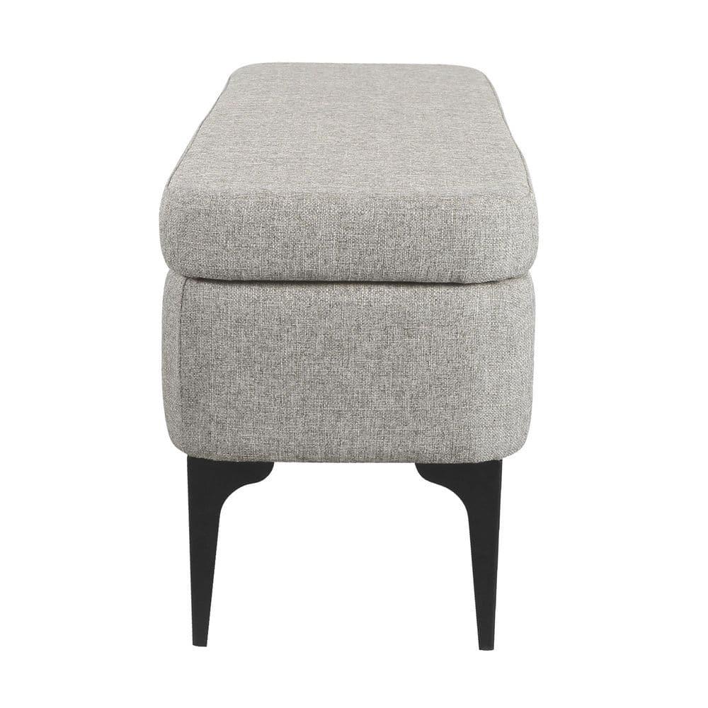 Large Modern Storage Bench Sustainable Gray Woven - HomePop