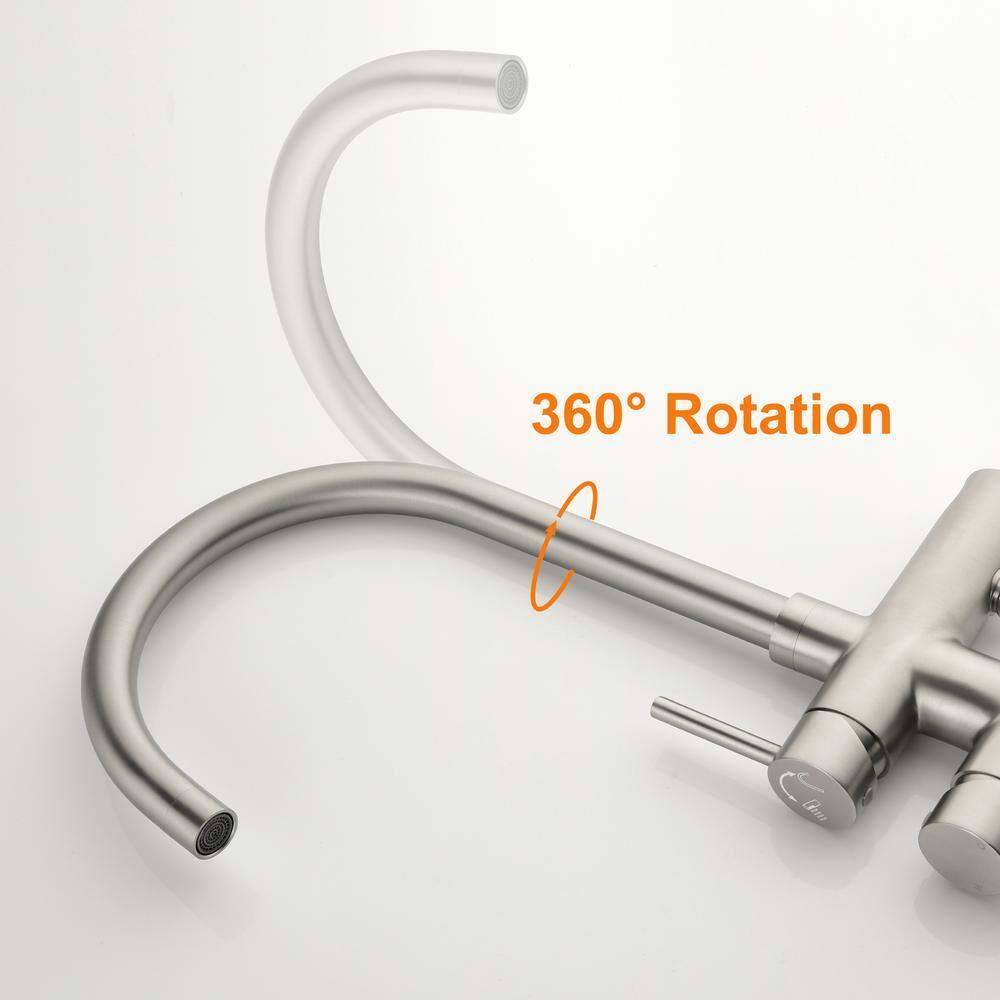 Double Handle Floor Mounted Freestanding Tub Filler With Handshower