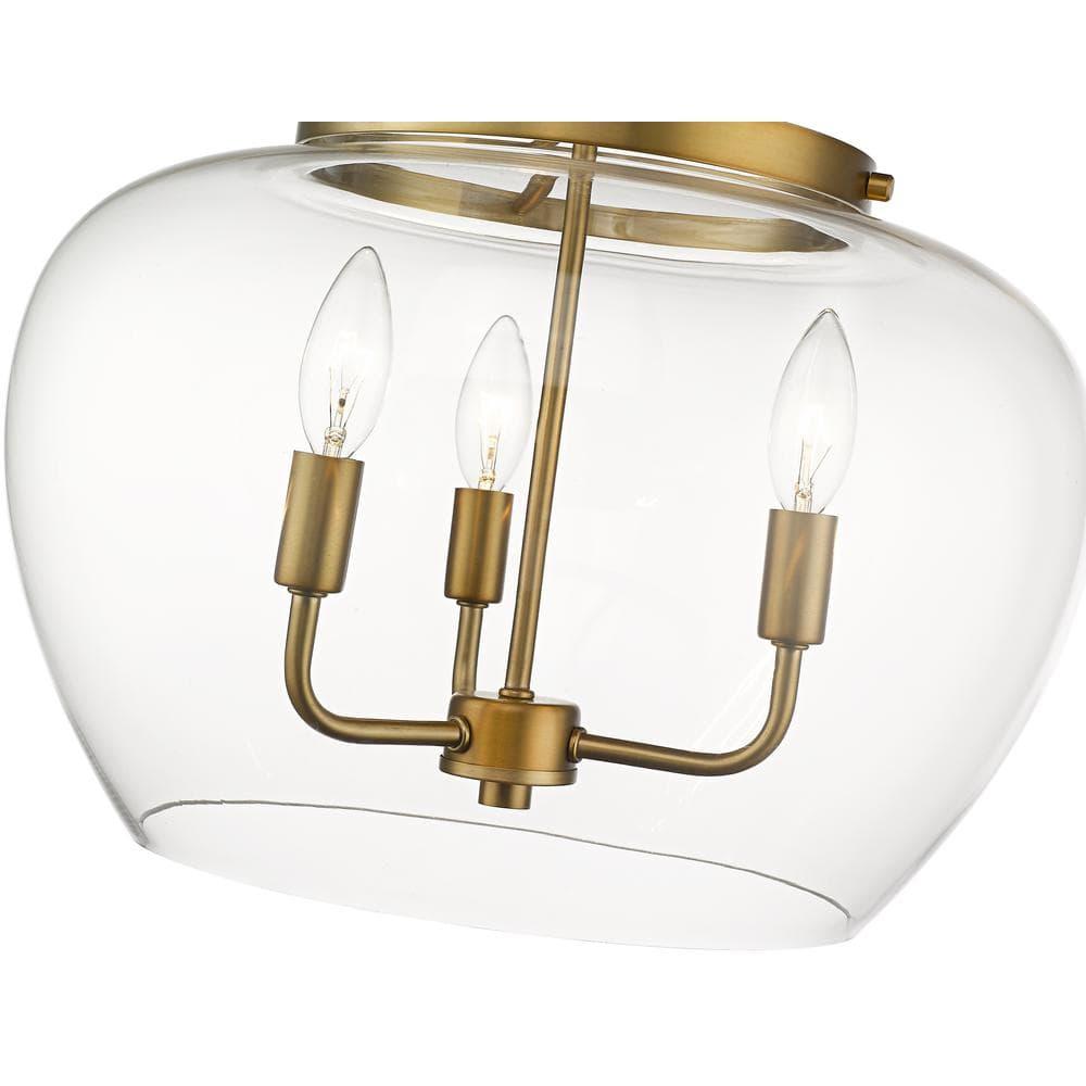 Z-Lite Joliet 3 - Light Semi-Flush Mount in  Olde Brass