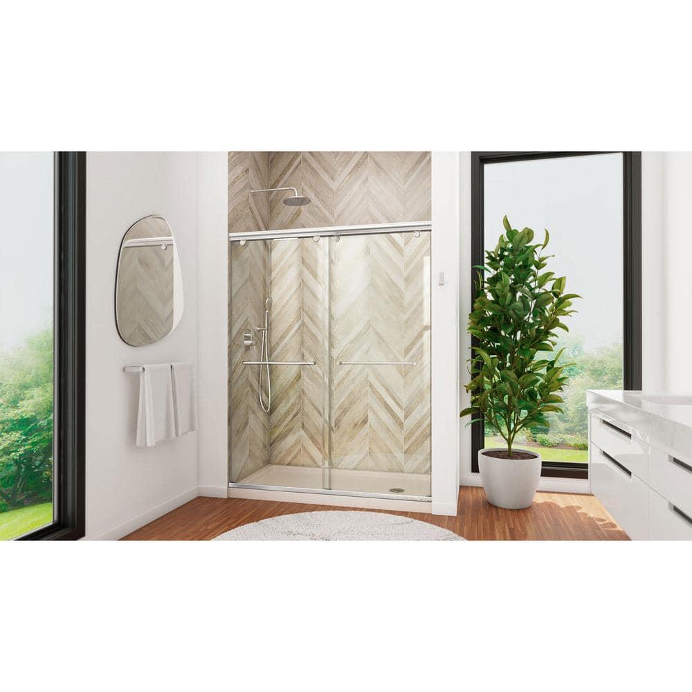 Charisma 60" W x 34" D x 78.75" H Frameless Rectangle Sliding Shower Enclosure with Base Included
