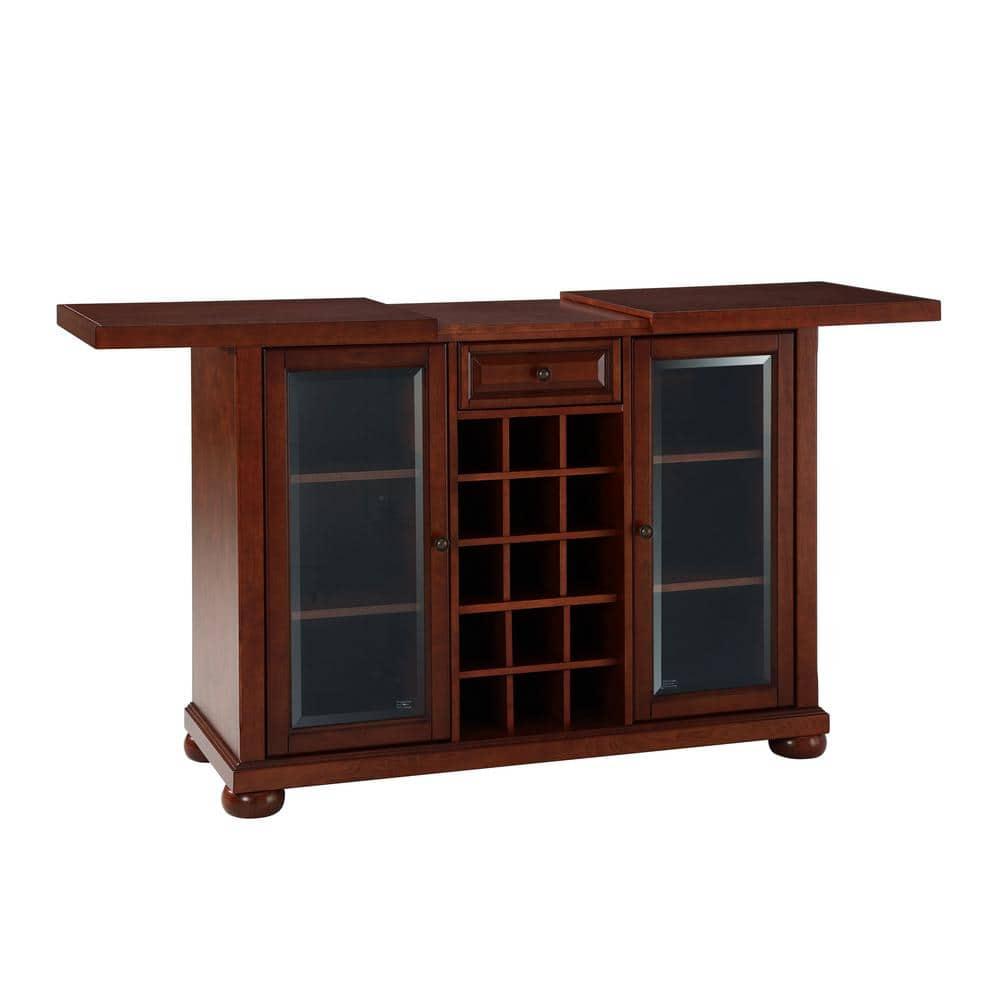 Crosley Alexandria Sliding Top Bar - Vintage Mahogany