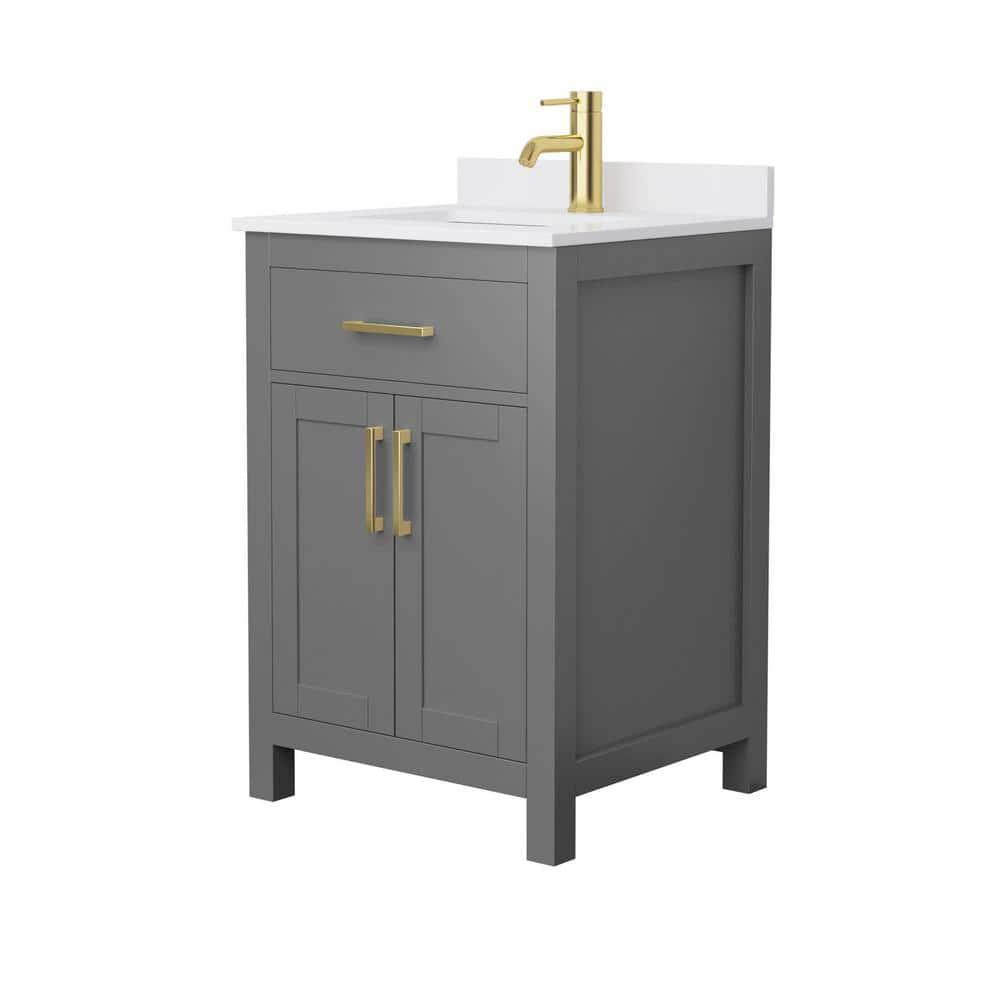 Wyndham Collection Beckett 24" Freestanding Single Bathroom Vanity with Cultured Marble Top