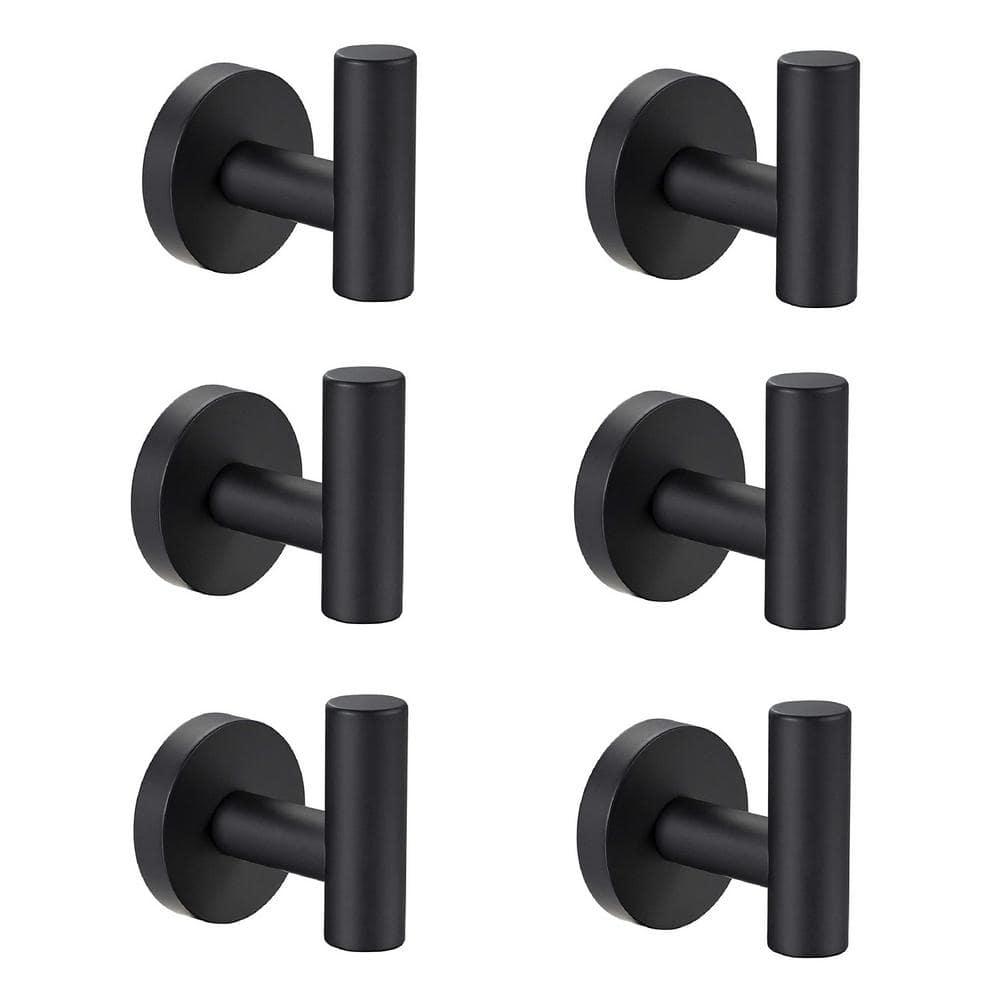 Matte Black Stainless Steel Wall Mounted J-Hook Set