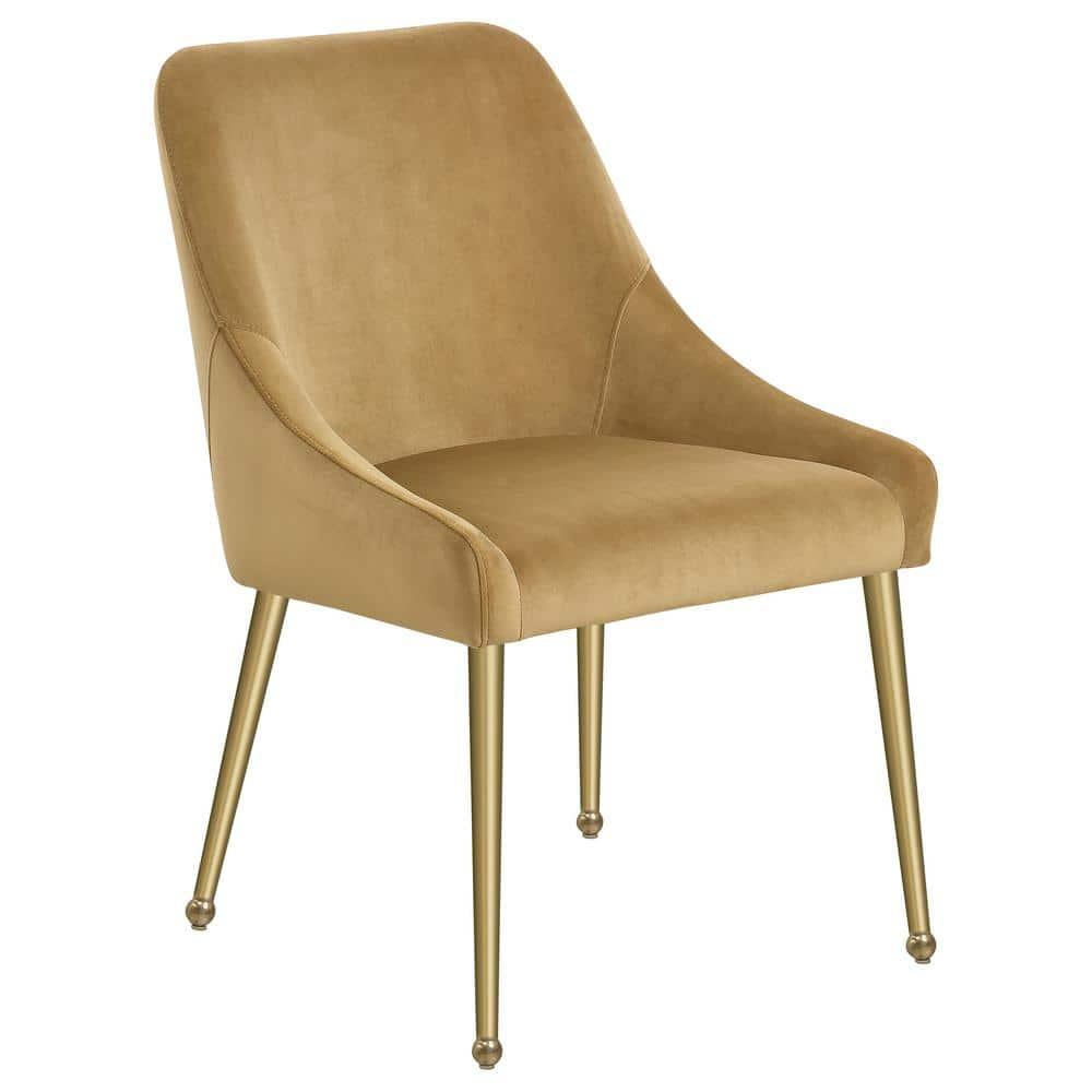 Coaster Mayette Velvet Parsons Wingback Dining Side Chair in Brown