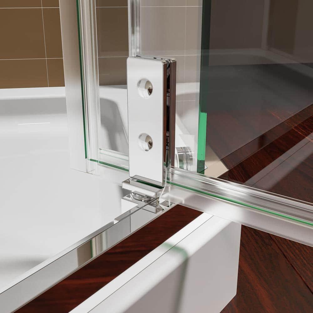 Bossicavelly 36" x 72" Neo-angle Pivot Semi Frameless Corner Shower Enclosure BOPSSD07CH