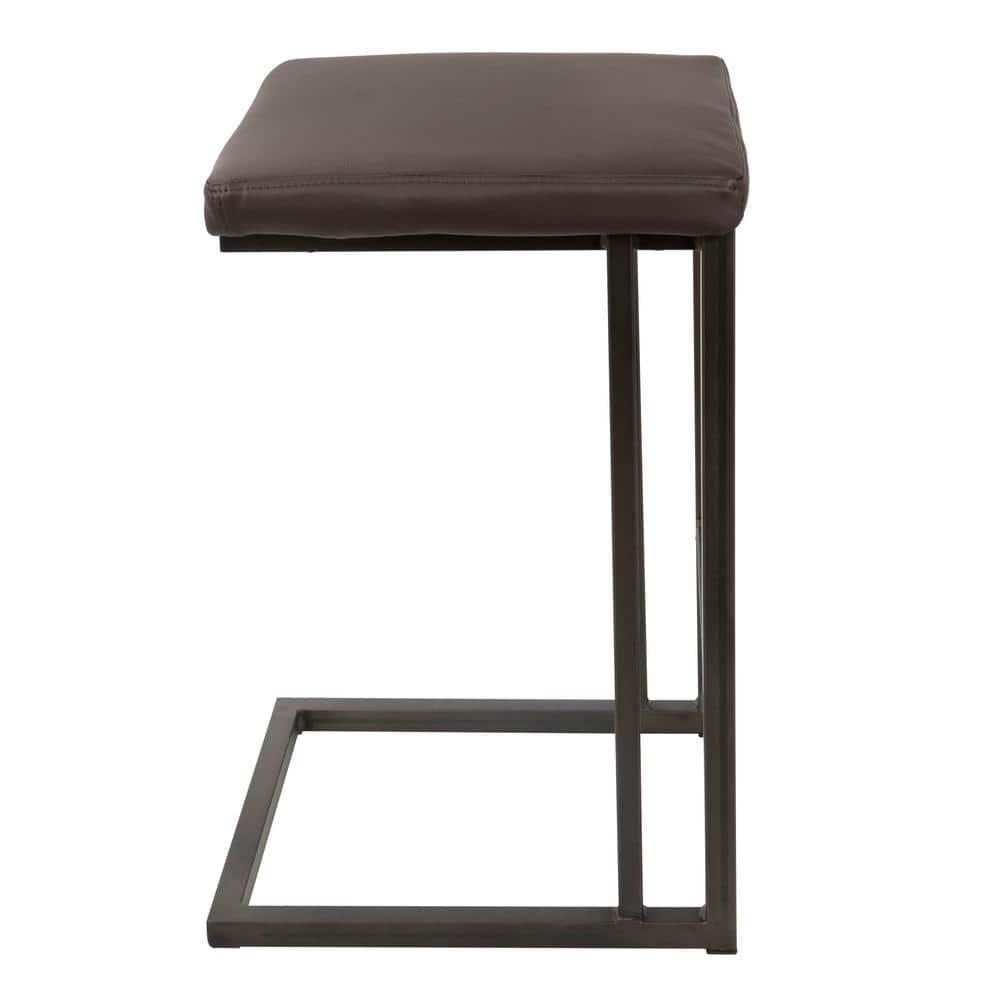Roman Industrial Counter Stool in Antique and Espresso Faux Leather by LumiSource - Set of 2