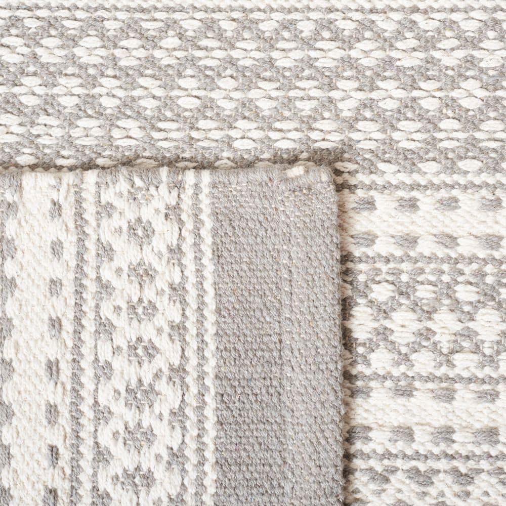 Kilim KLM705 Hand Woven Area Rug - Grey/Beige - 3'x5' - Safavieh.