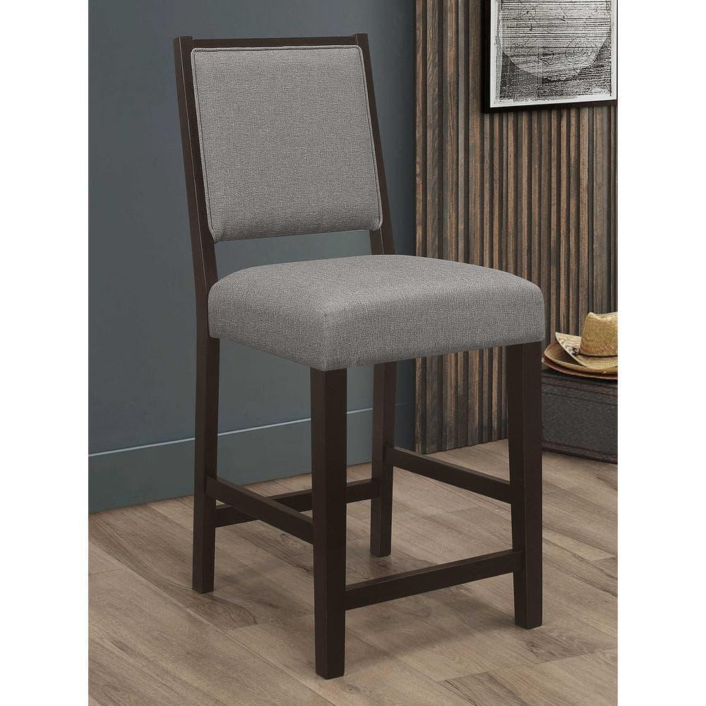 Coaster Upholstered Fabric Counter Height Stools in Gray