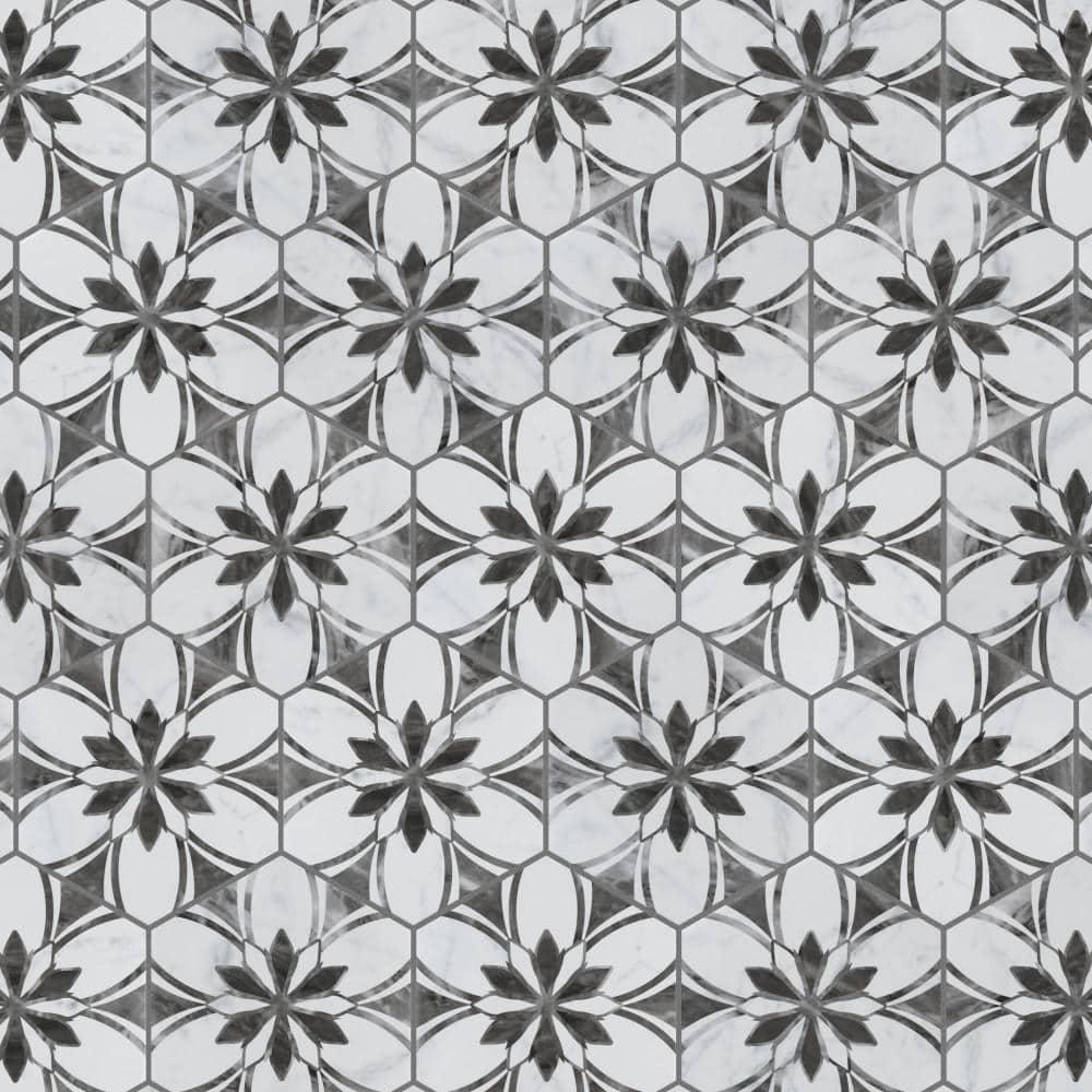Merola Tile Classico Bardiglio Hex 7" x 8" Porcelain Patterned Wall & Floor Tile