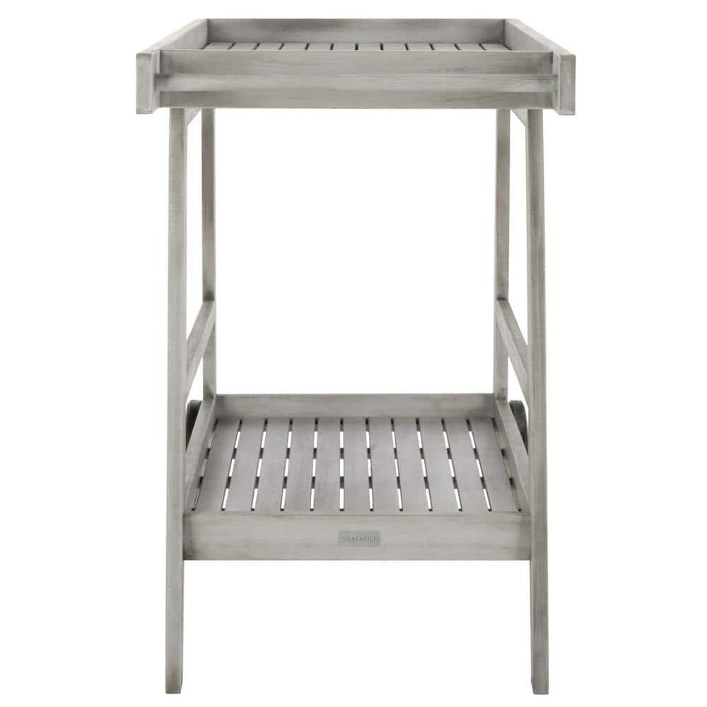 Renzo Indoor/Outdoor Serving Cart PAT7032 - Grey Wash - Safavieh