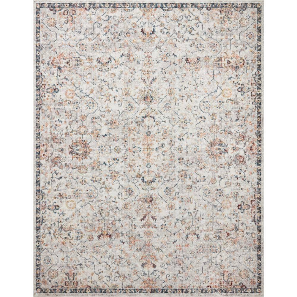 Loloi II Cassandra Collection CSN-03 Dove / Navy Oriental Area Rug 2'-6" x 7'-9"