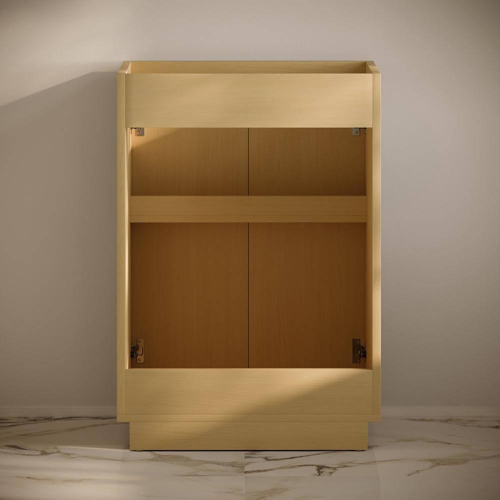 Swiss Madison St. Tropez 24" Freestanding Bathroom Vanity Cabinet Without Top In Natural Oak