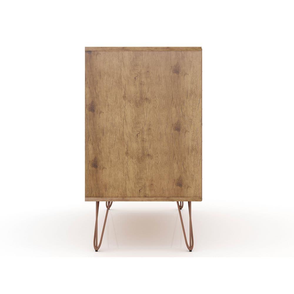 Rockefeller Dresser Natural/Brown - Manhattan Comfort: Mid-Century 3-Drawer Storage for Bedroom, MDF Composite