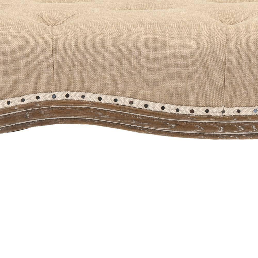 Ramsey Bench With Flat Black Nail Heads - Wheat/Natural Cream - Safavieh
